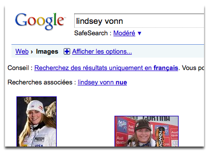 Lindsey Vonn vue par Google